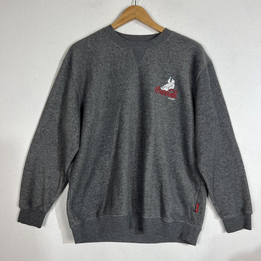 Coca Cola Sweatshirt Adult Size Large (11/13 ) Gray Long Sleeve (Soft Material)