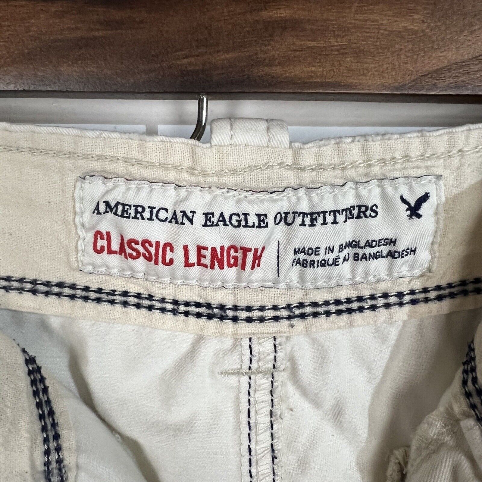 American Eagle Classic Length Mens Cargo Shorts Size 32 Khaki PreOwned