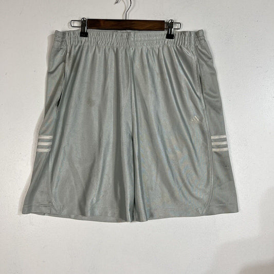 Adidas Mens Basketball Shorts Medium Drawstring Gray Pre Owned
