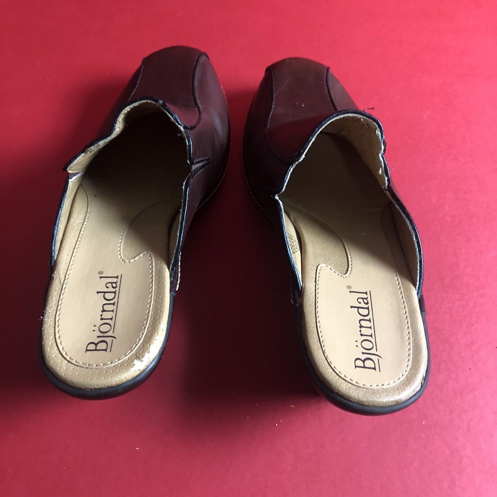 Bjorndal Womens Leather Shoes Clogs Brown Pluto 8.5M (0703)