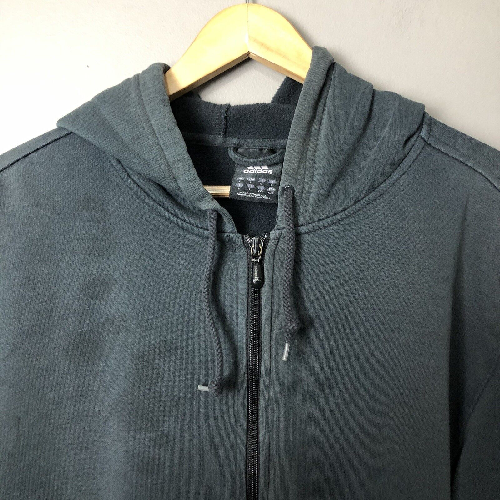 Adidas Full Zip Jacket Men’s Large Charcoal Gray Long Sleeve