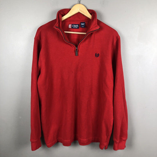 Chaps Men’s Pullover Sweater Men’s Size Large Red Long Sleeve Casual