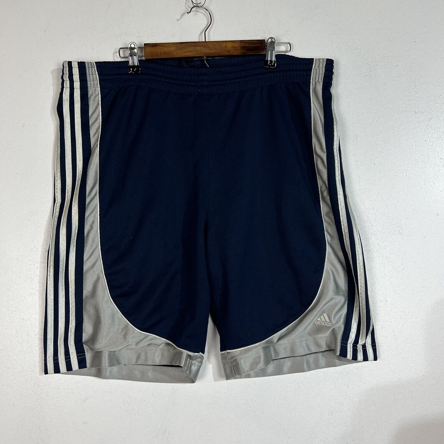 Adidas Mens Basketball Shorts Medium Blue Drawstring Pre Owned