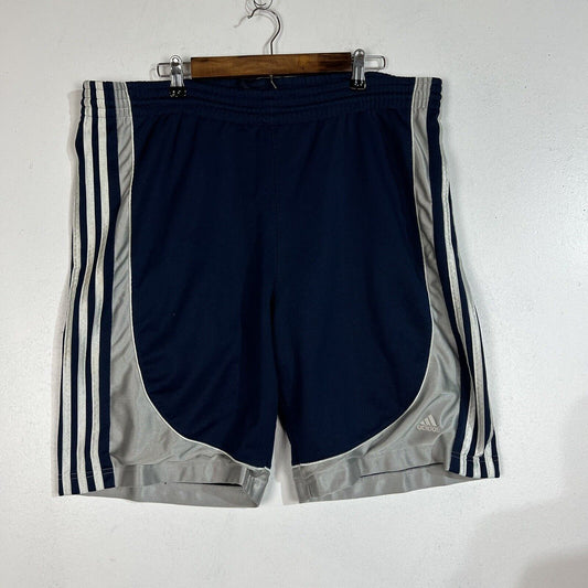 Adidas Mens Basketball Shorts Medium Blue Drawstring Pre Owned
