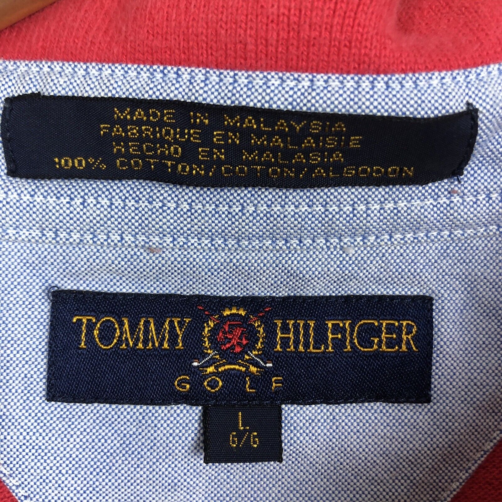 Tommy Hilfiger Golf Men’s Polo Shirt Size Large Pink Short Sleeve Pullover