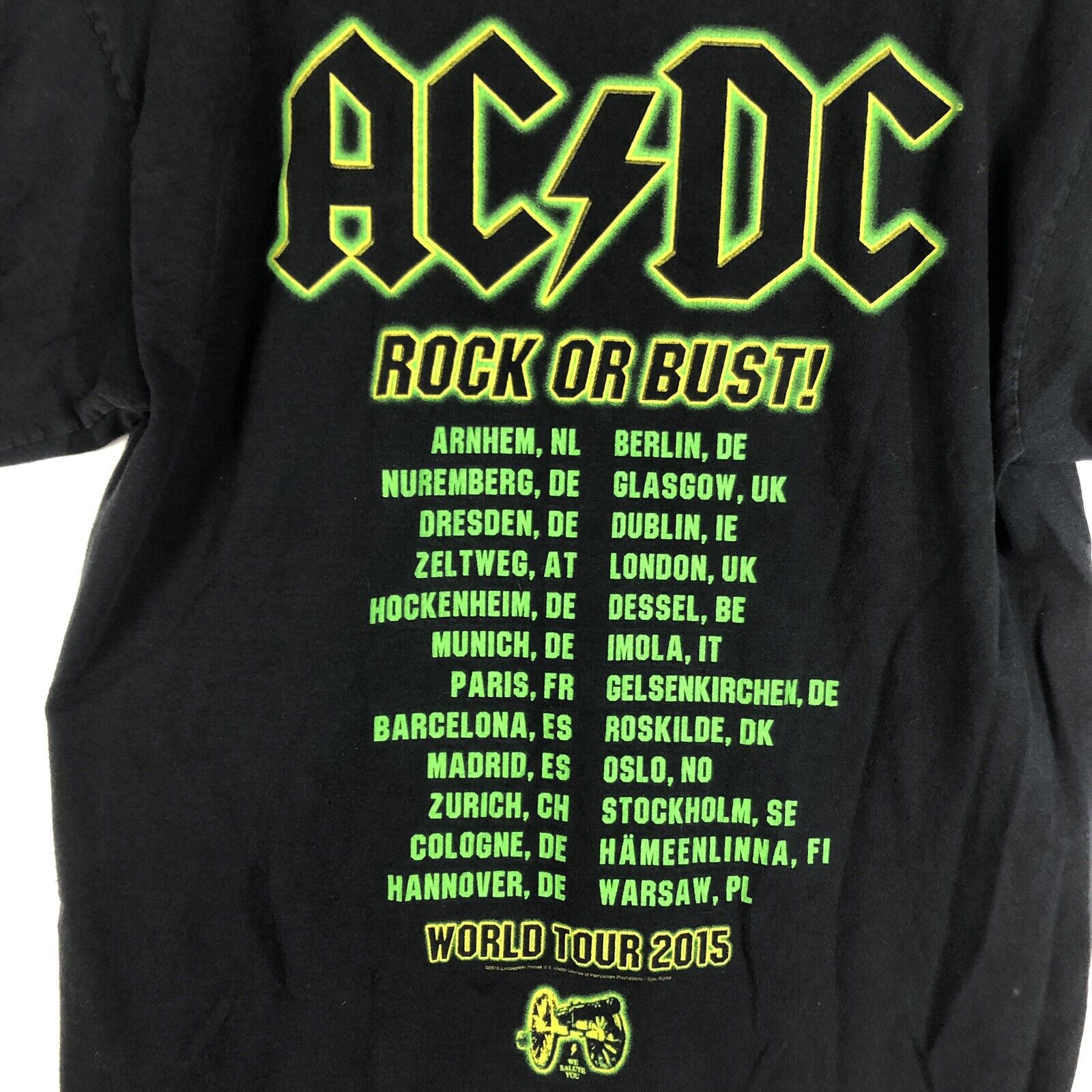 AC/DC Rock Or Bust Concert Tour T-Shirt Men’s Size Medium Multicolor