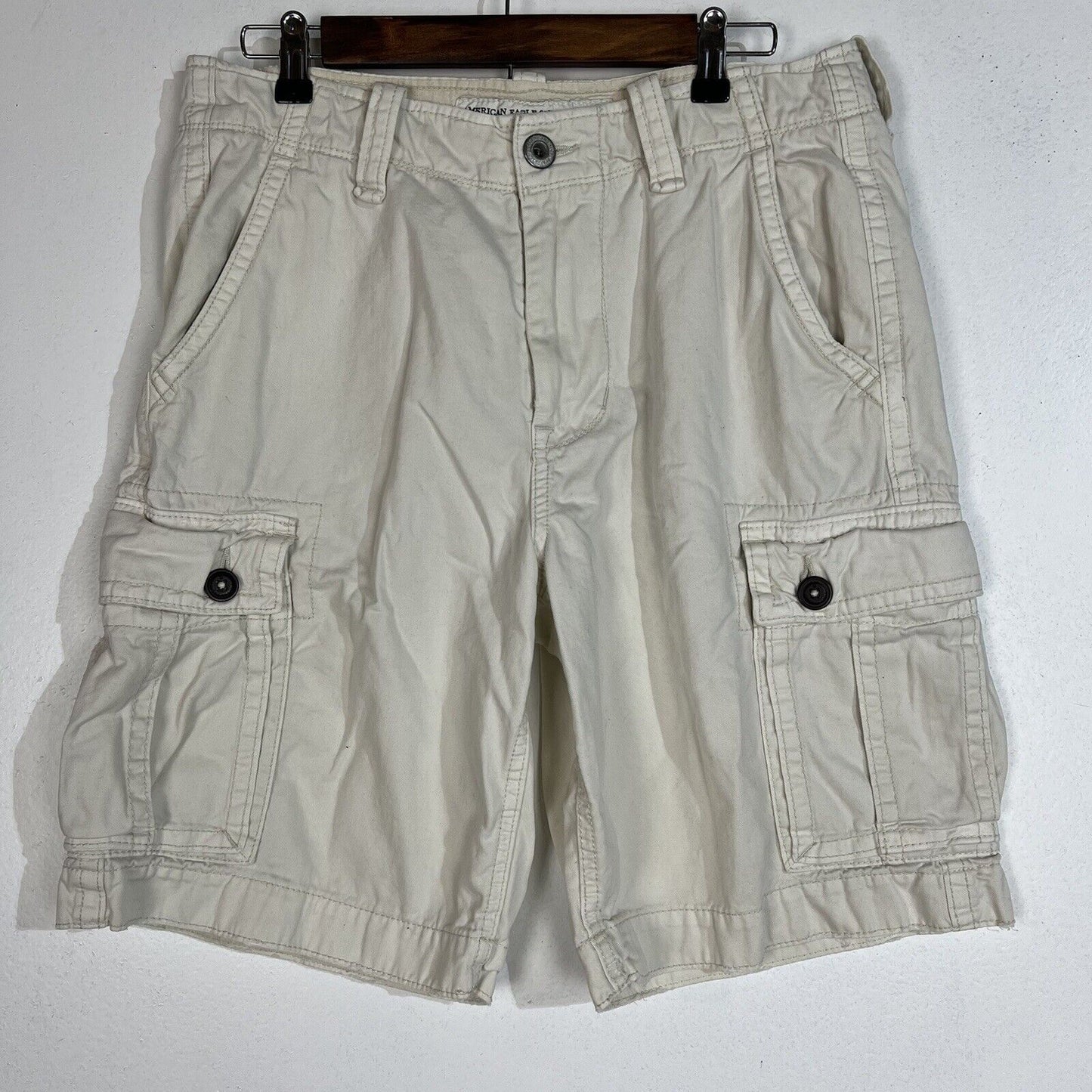 American Eagle Classic Length Mens Cargo Shorts Size 32 Khaki PreOwned