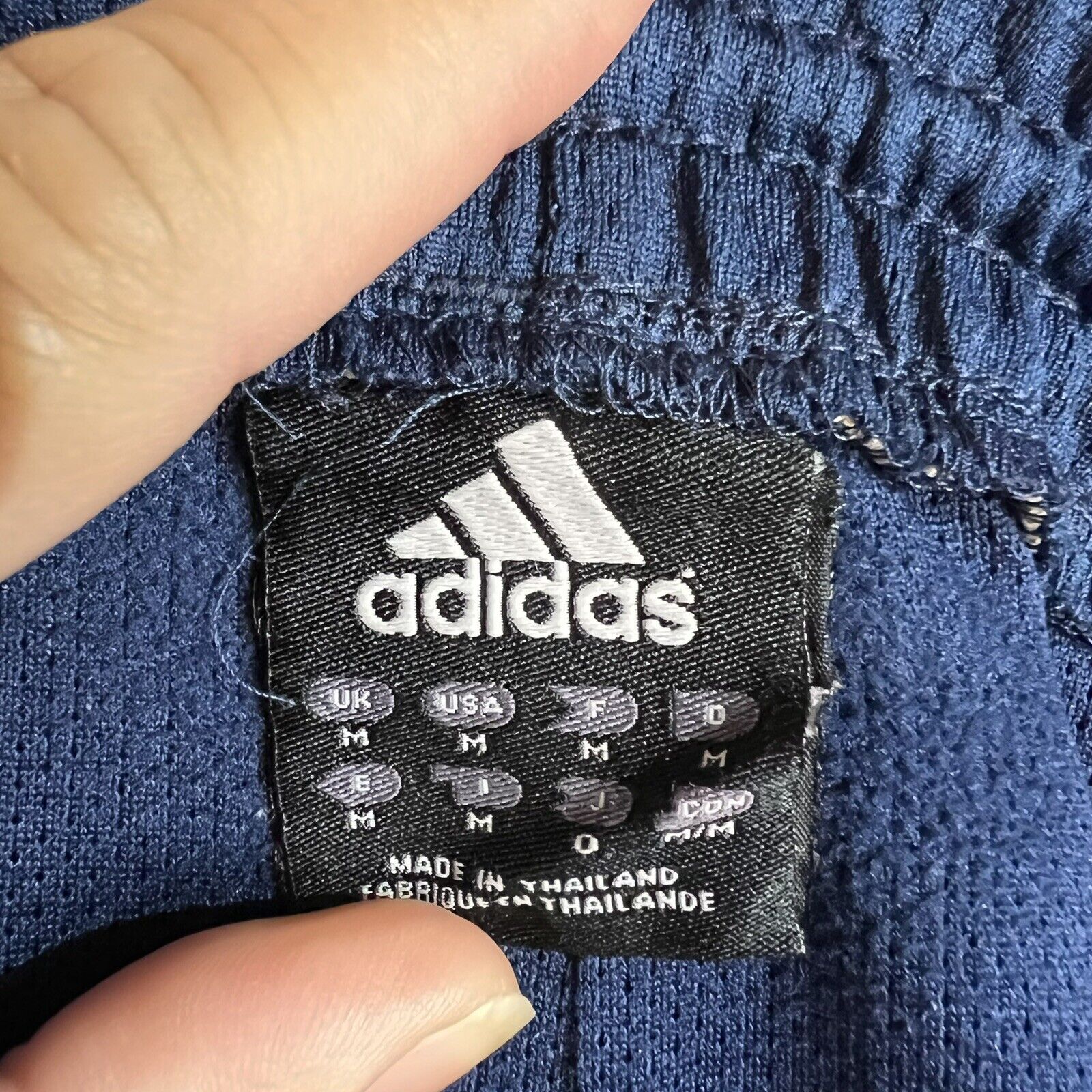 Adidas Mens Basketball Shorts Medium Blue Drawstring Pre Owned