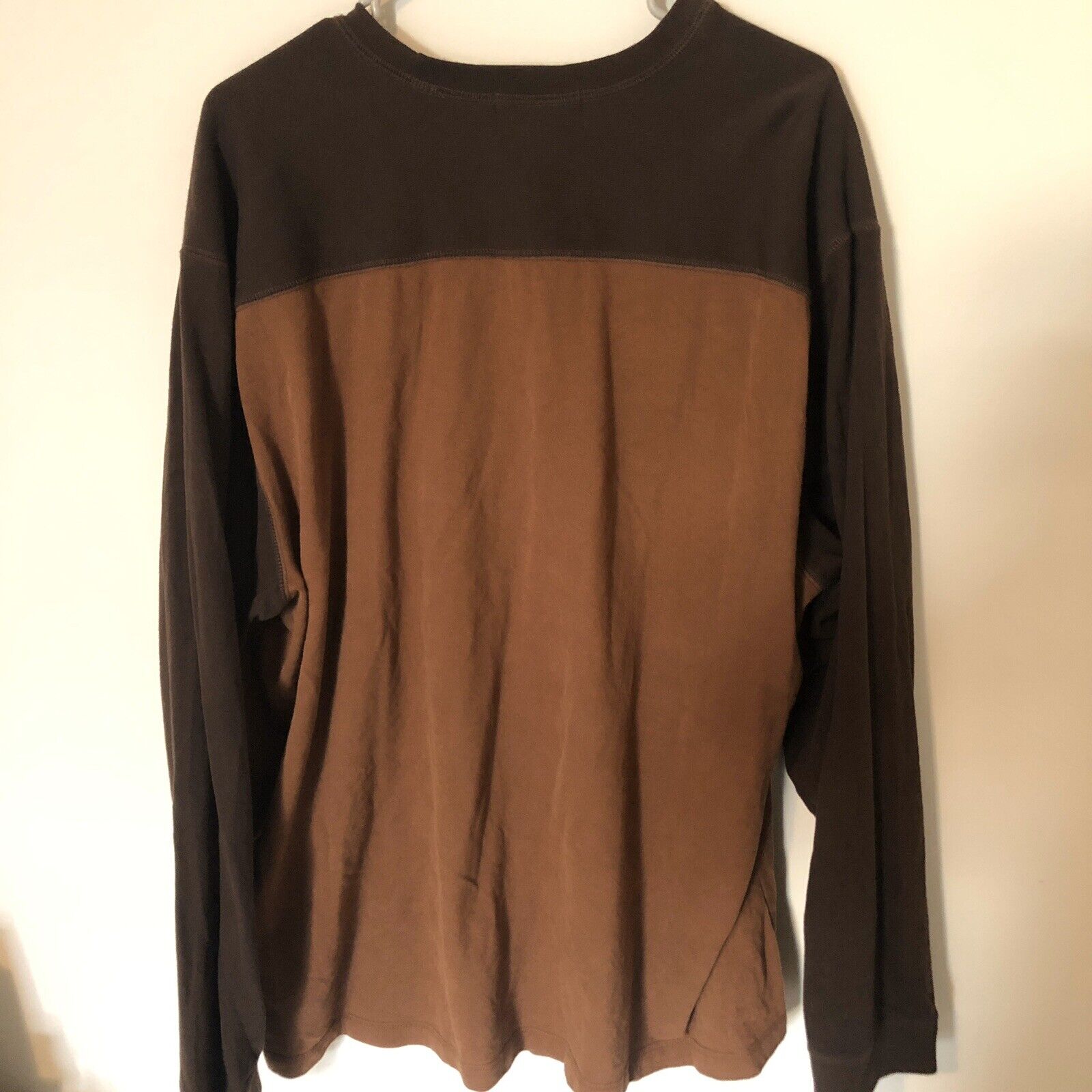 Eddie Bauer Long Sleeve Shirt XXL 2 Toned Brown