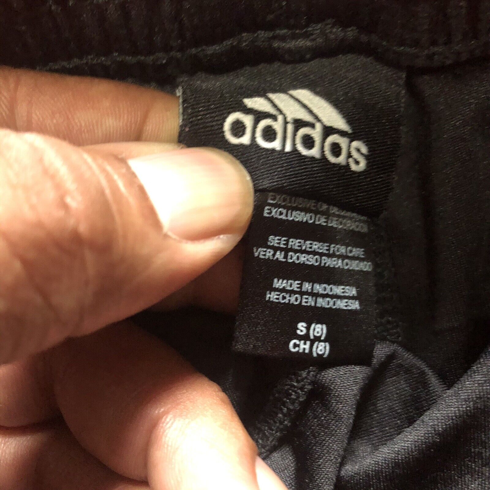 Adidas Soccer Shorts Kids Size Small (8) Black And White (0911)