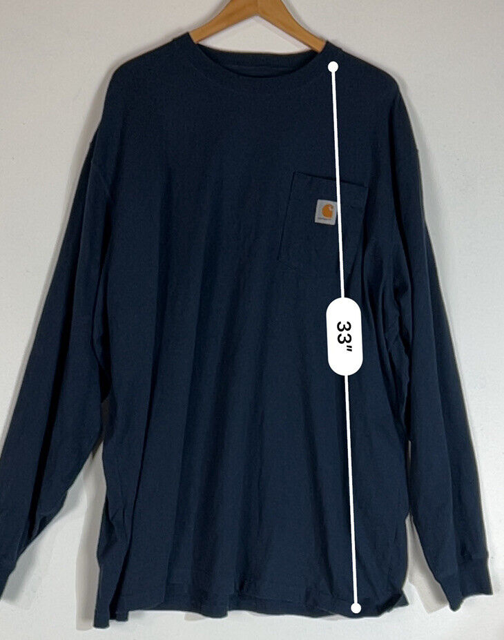 Carhartt Men’s Long Sleeve T-Shirt Size 2XL Color Blue (Pre-Owned)