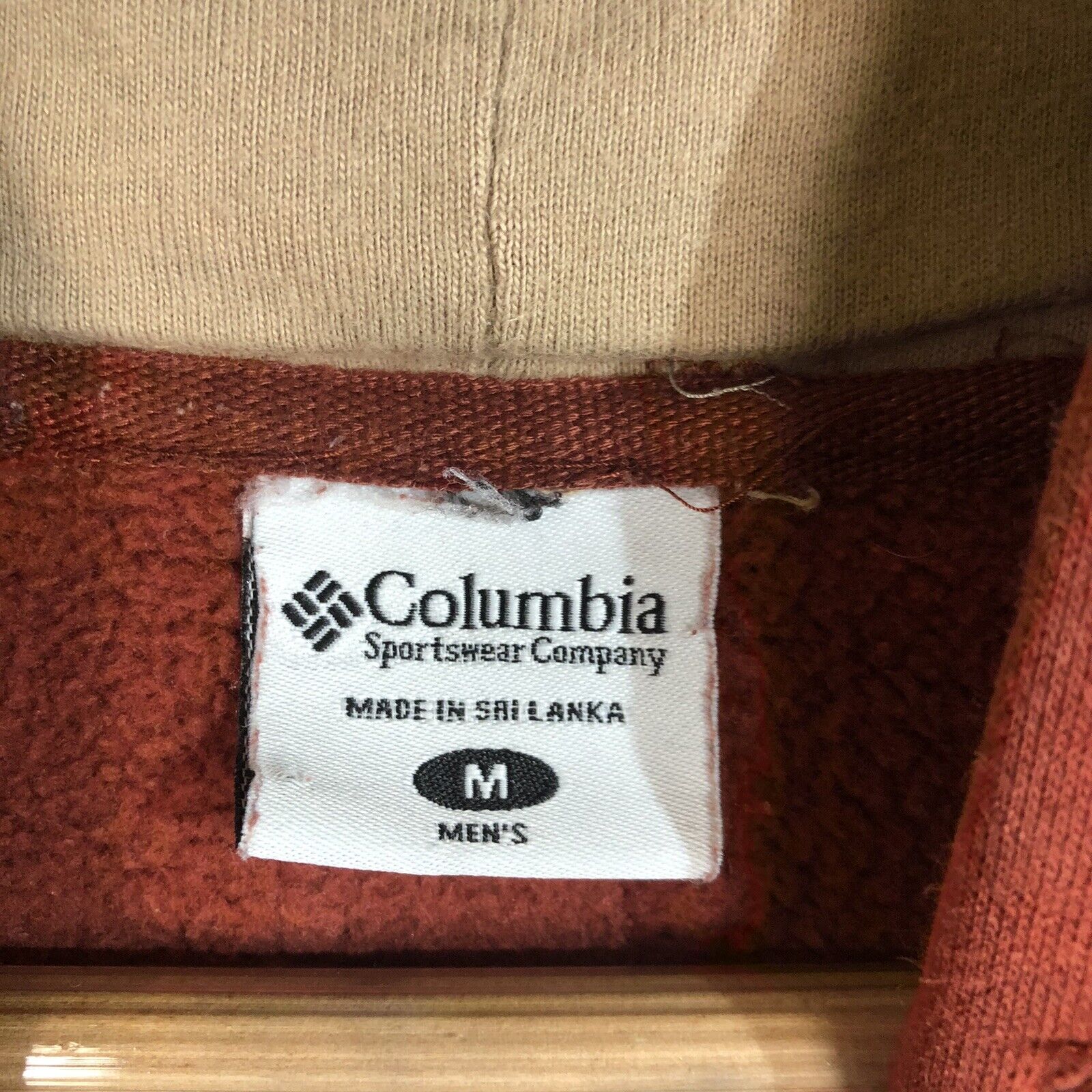 Columbia Mens Hoodie Size M Red Heavyweight PreOwned