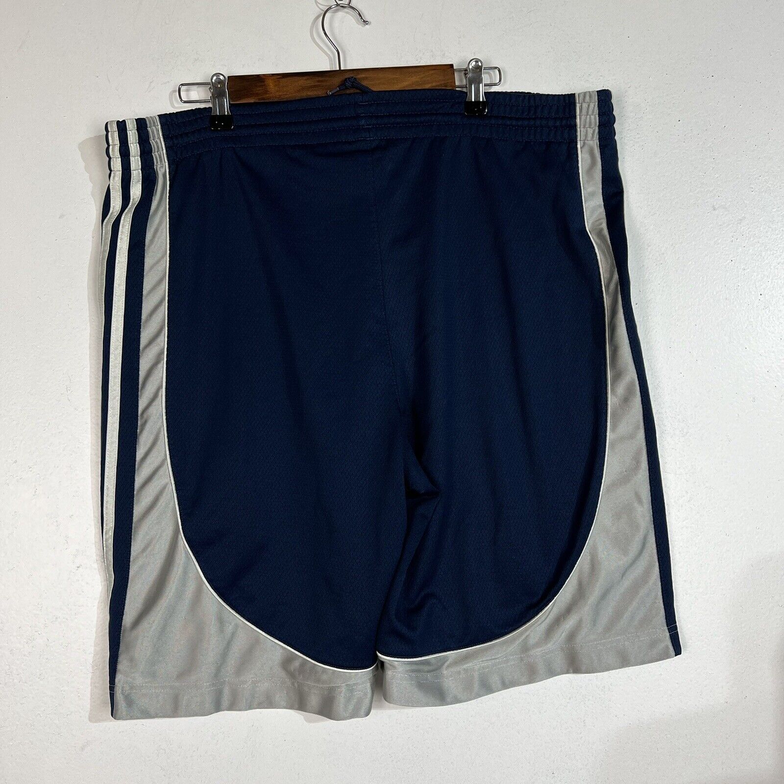 Adidas Mens Basketball Shorts Medium Blue Drawstring Pre Owned