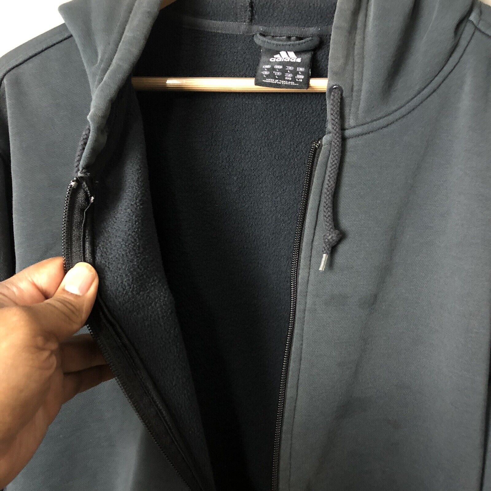 Adidas Full Zip Jacket Men’s Large Charcoal Gray Long Sleeve