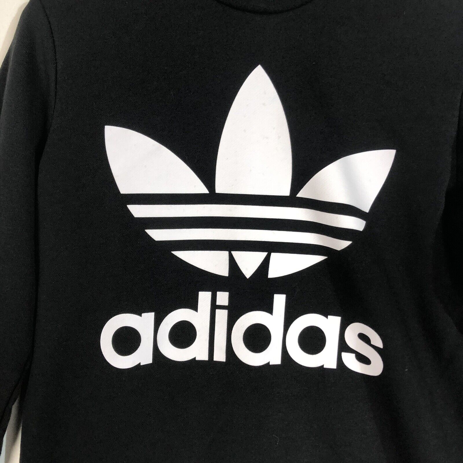 Adidas Sweatshirt Youth Size Large Color Black Long Sleeve Heavyweight Pullover