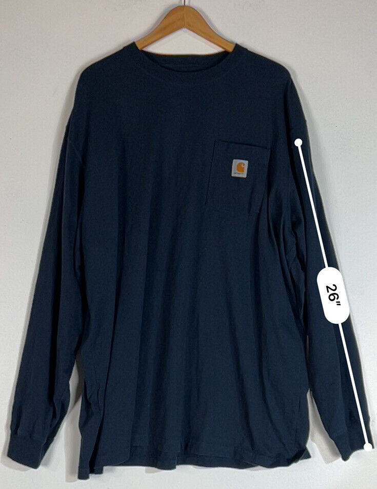 Carhartt Men’s Long Sleeve T-Shirt Size 2XL Color Blue (Pre-Owned)