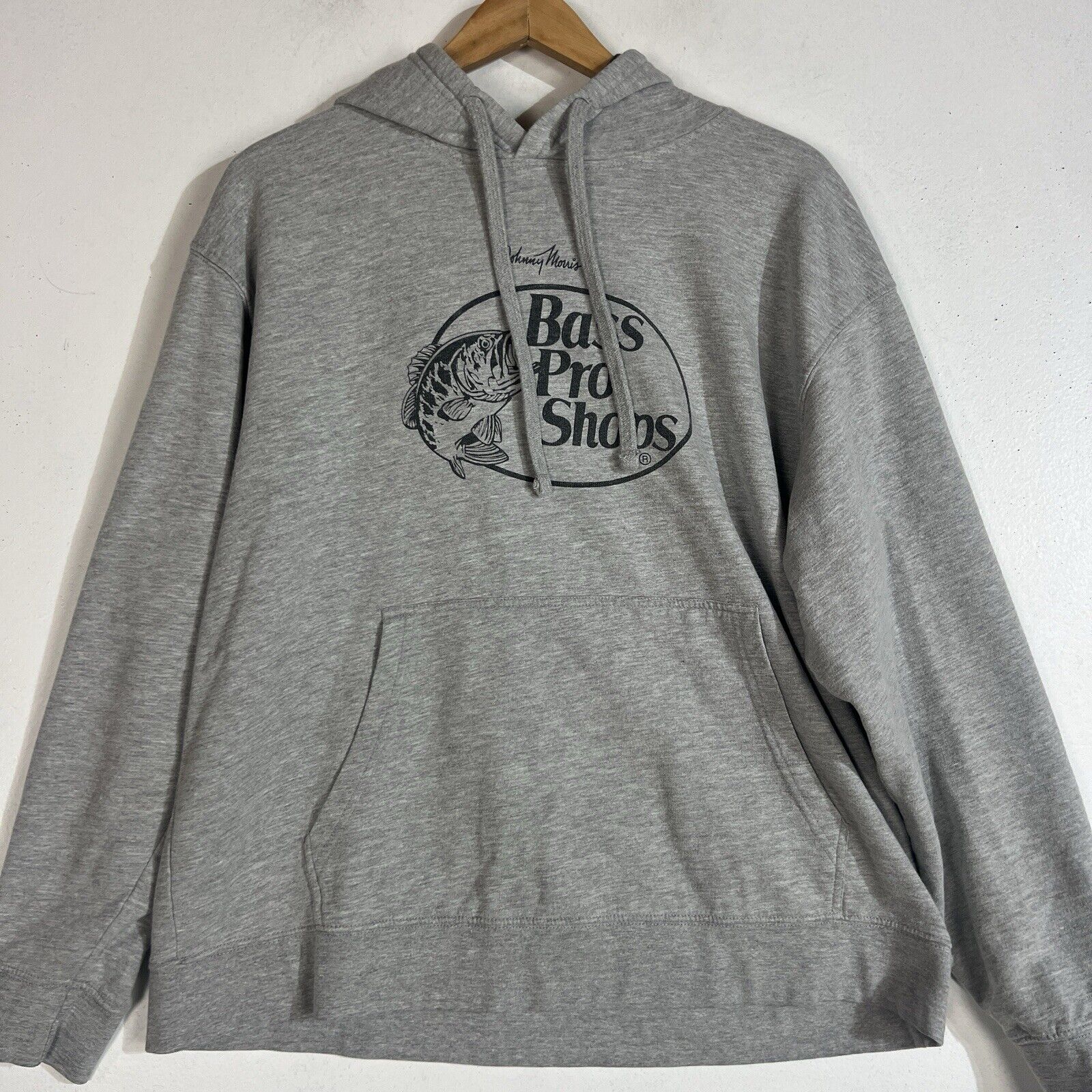 Bass Pro Shops Hoodie Men’s Large Color Gray Long Sleeve Pullover
