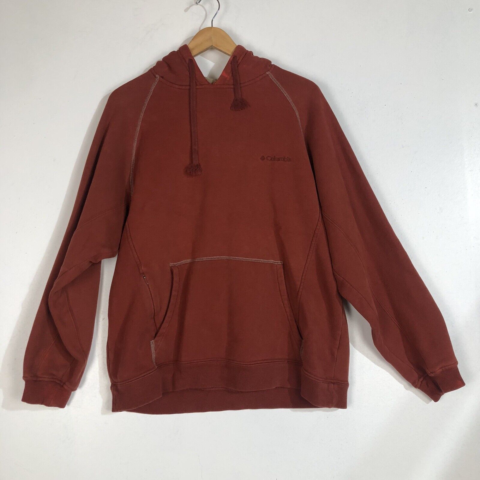 Columbia Mens Hoodie Size M Red Heavyweight PreOwned