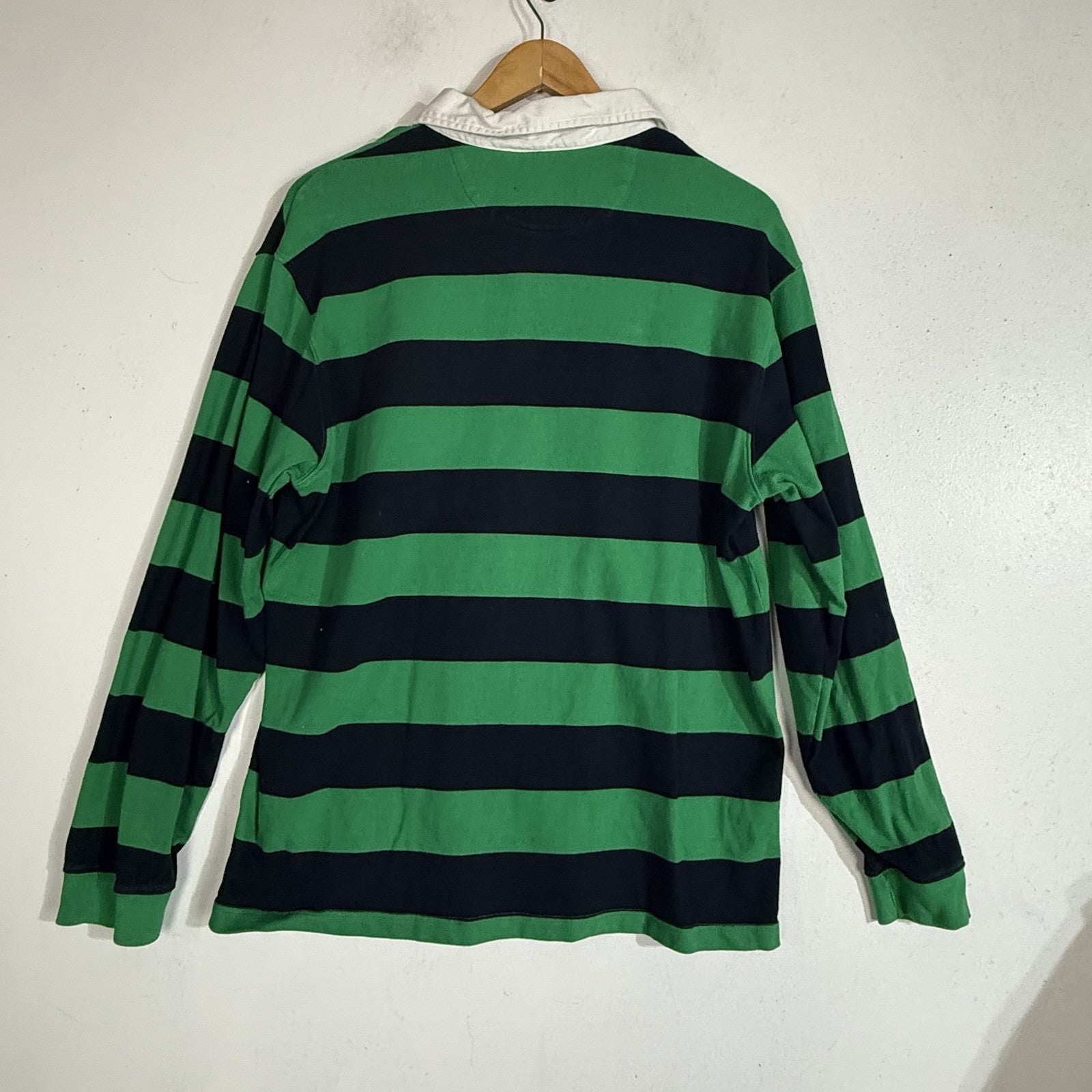 Chaps Rugby Shirt Men’s Large Multicolor Long Sleeve Striped Heavyweight