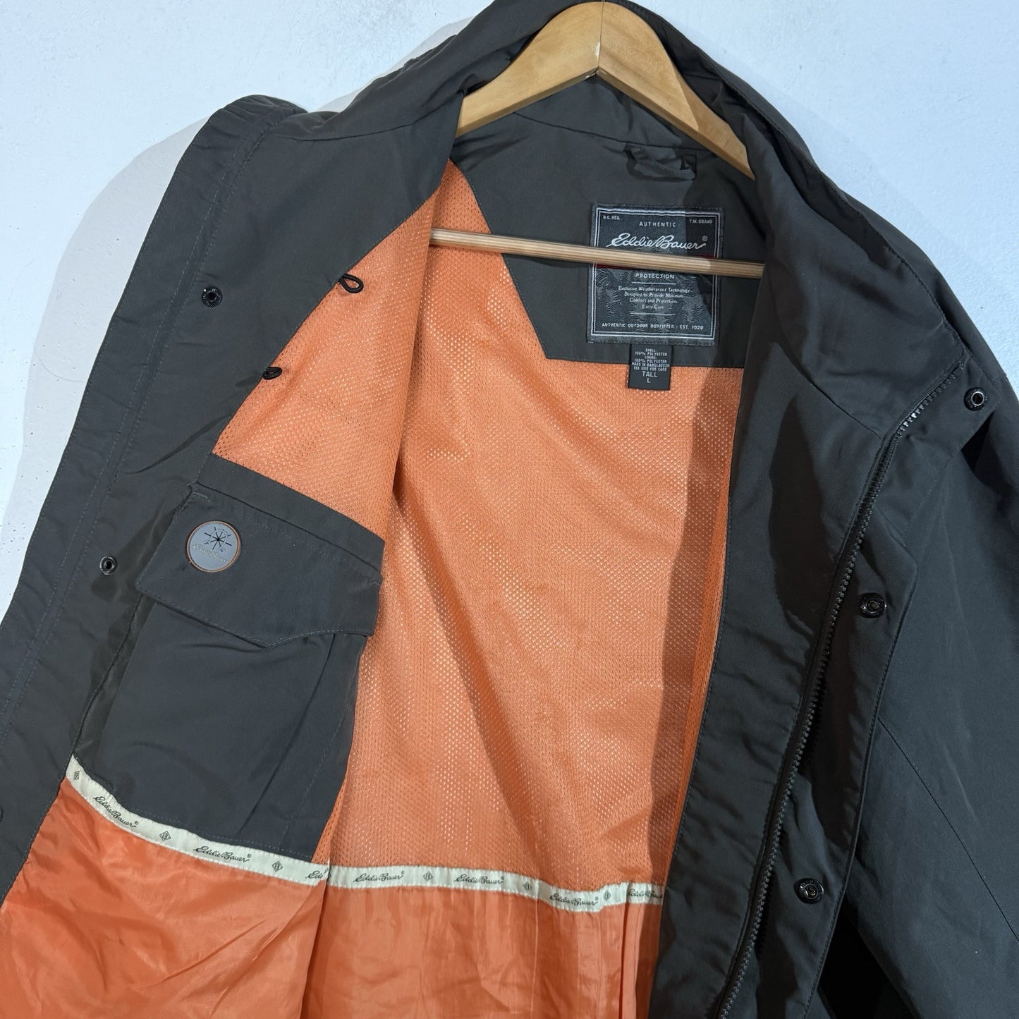 Eddie Bauer Jacket Men’s Large Tall Color Brown Weather Edge