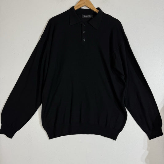 Brandini Wool Sweater Men’s Large Color Black Made In Italy